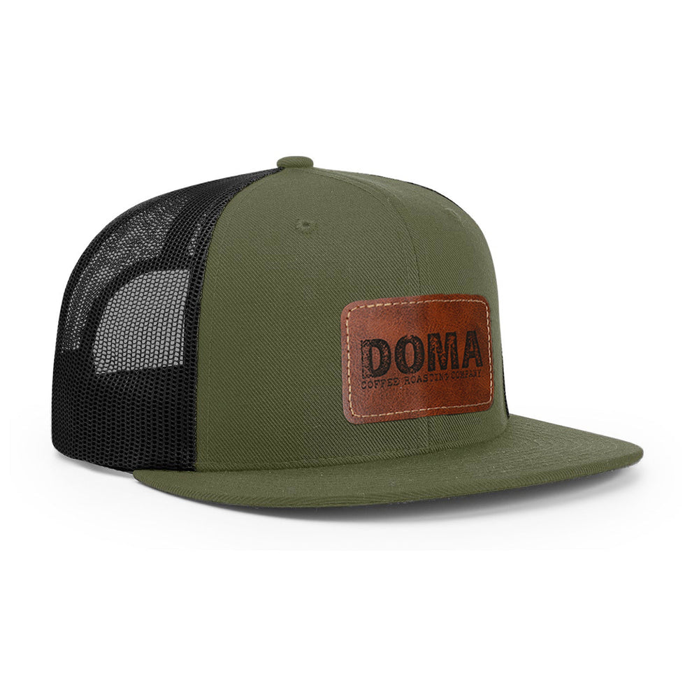 DOMA Leather Patch Trucker Hat Loden/Black