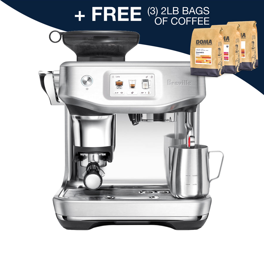 Breville espresso machine and 3 free 2lb bags of coffee