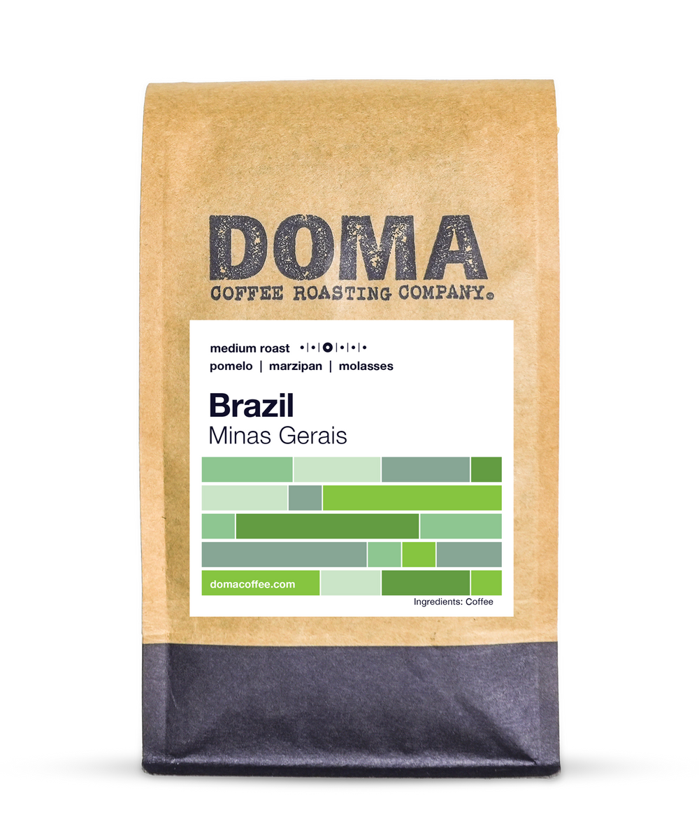 A 12 ounce bag of Brazil Minas Gerais coffee