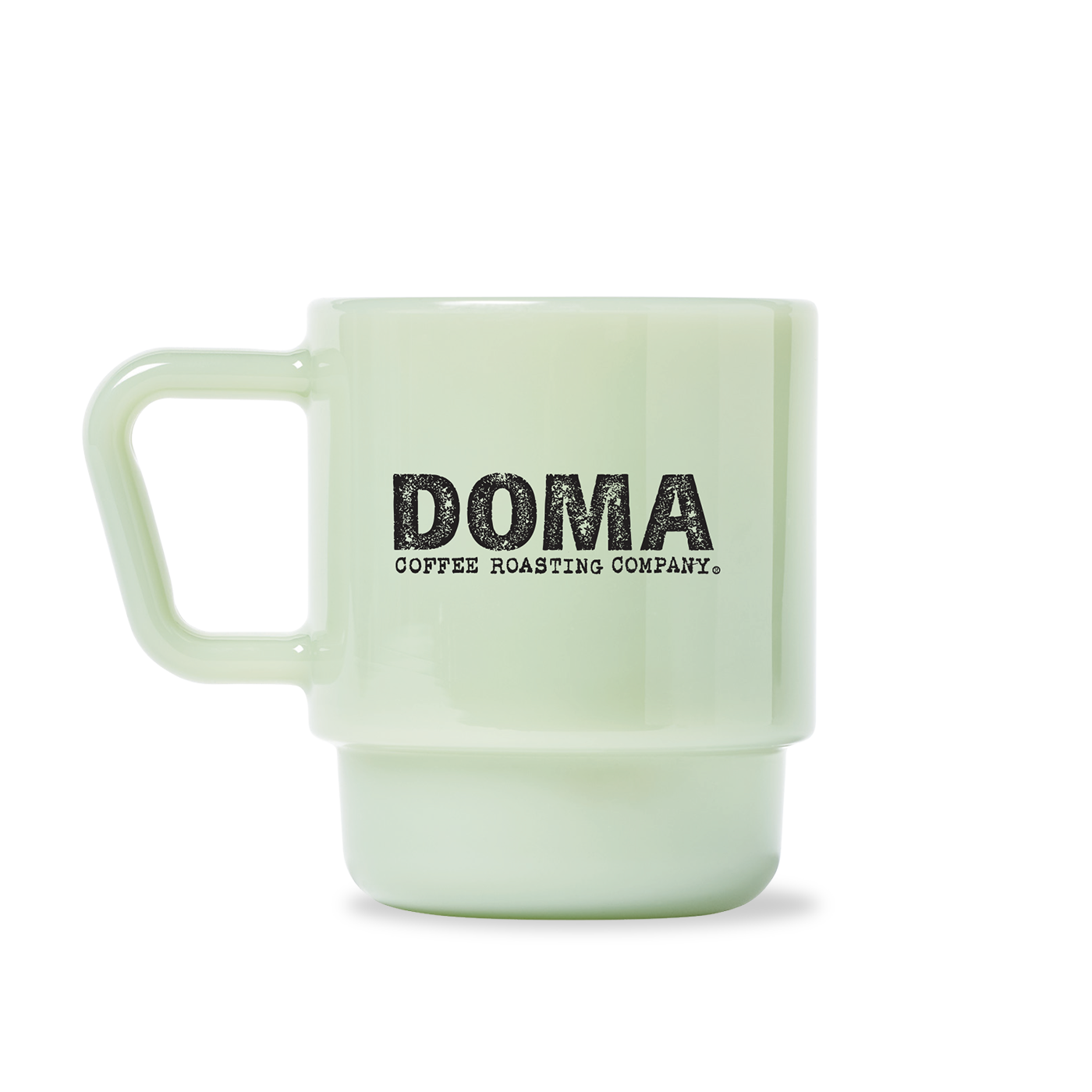 
                  
                    Milk Glass with DOMA Logo
                  
                