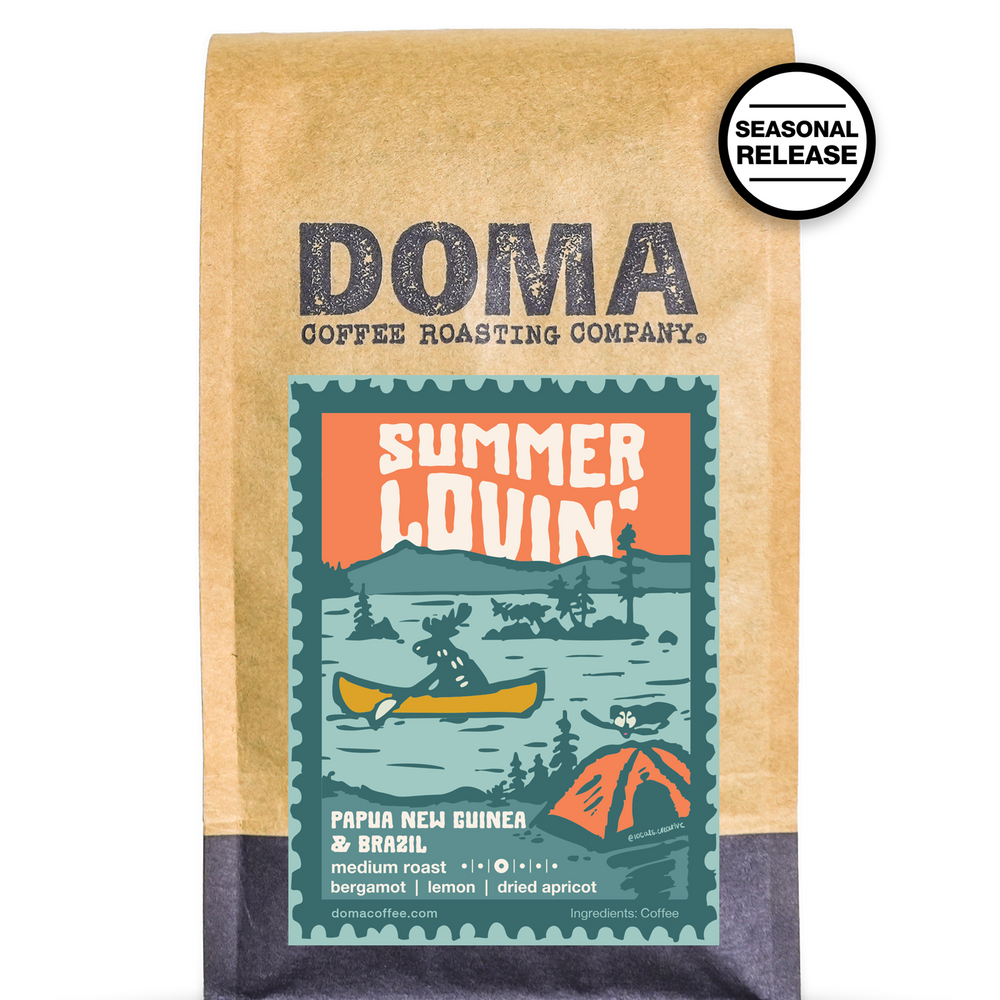 A 12 ounce bag of Summer Lovin' coffee